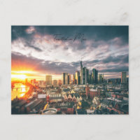 Postcard Frankfurt am Main at sunset