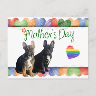 postcard French Bulldog Mother's Day