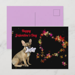 Postcard French Bulldogge Valentine's Day