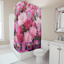 Postcard from Hawaii Giant Flowers Shower Curtain