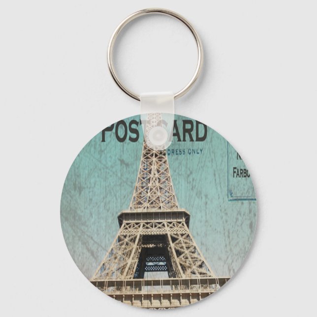 Postcard From Paris EIffel Tower Keychain (Front)
