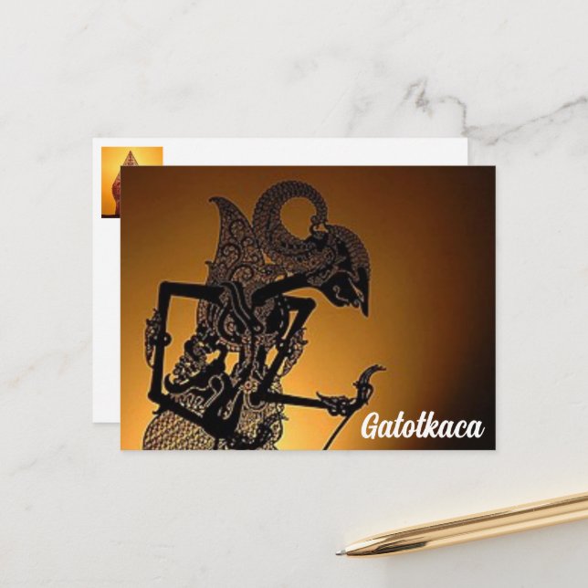 Postcard Gatotkaca (Front/Back In Situ)
