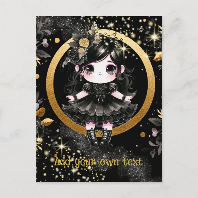 POSTCARD | Goth Girls Kawaii Chibi Cute Custom (Front)