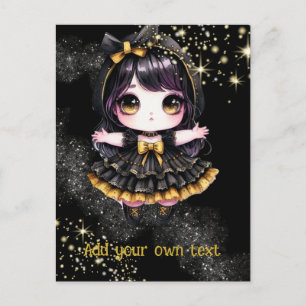 POSTCARD   Goth Girls Kawaii Chibi Cute Custom