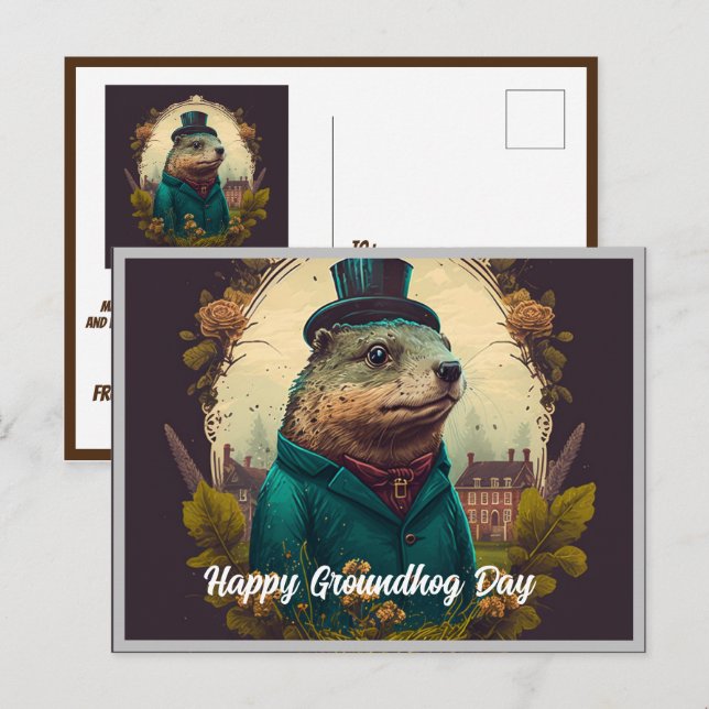 Postcard Groundhog Day A Celebration of Spring (Front/Back)