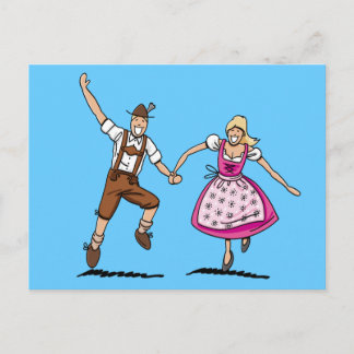 Postcard Happy Bavarian BEER FESTIVAL Couple