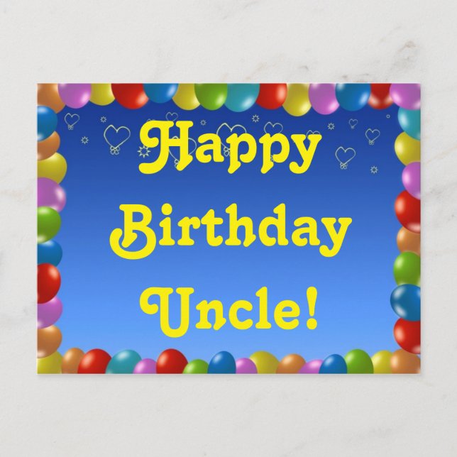 Postcard Happy Birthday Uncle (Front)