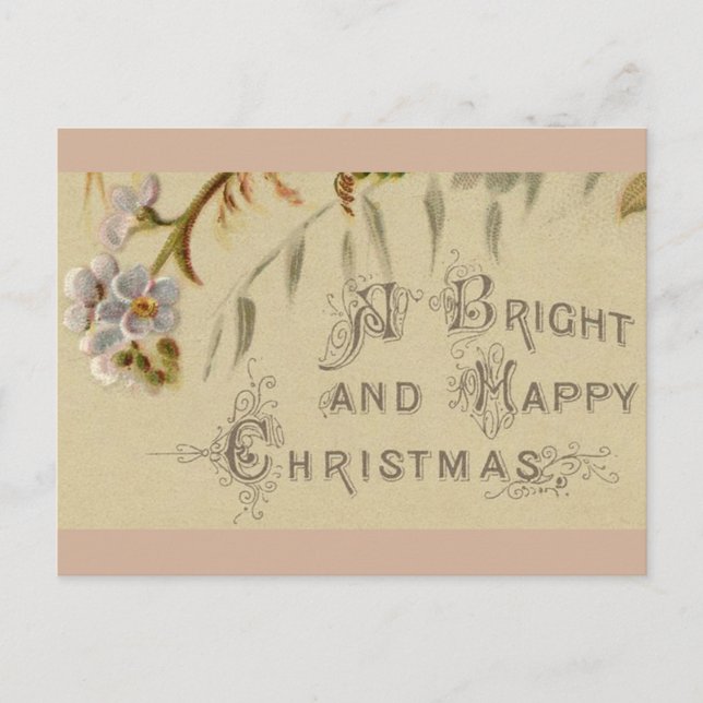 Postcard - Happy Christmas Forget-Me-Nots (Front)