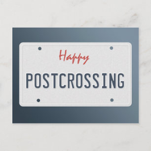Postcard "Happy Postcrossing License Plate"
