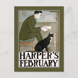 Postcard: Harper's February by Edward Penfield Postcard