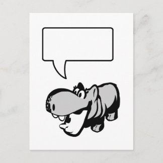Postcard - Hippo - Fill out yourself - Nilpferd