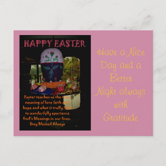Postcard Horizontal Template Happy Easter (Front)