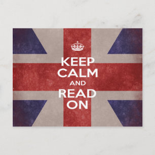 Postcard - Keep Calm and Read On Union Jack