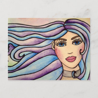 Postcard Lady Violet & Blue.