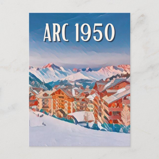 Postcard Les Arcs 1950 Ski resort (Front)