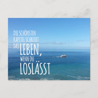 Postcard 'Letting Go' with a view of the wide ocea