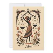 Postcard - Libra Celestial Zodiac Art 