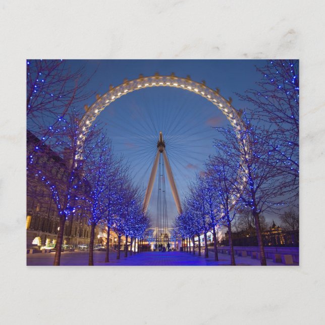 Postcard London Eye Blue Twilight, London UK (Front)