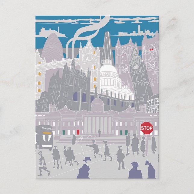 Postcard London Skyline Illustration Artwork (Front)