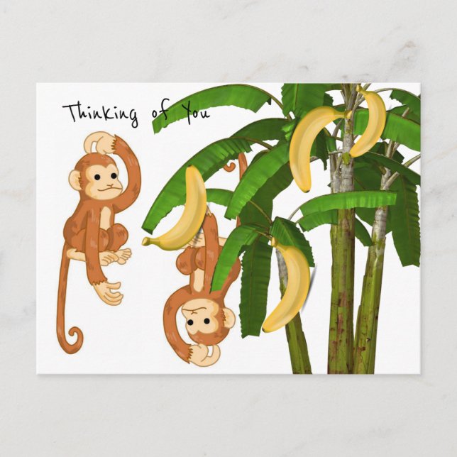 Postcard Monkey Thinking of You (Front)