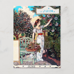 Postcard: Month of  June - Juin Postcard