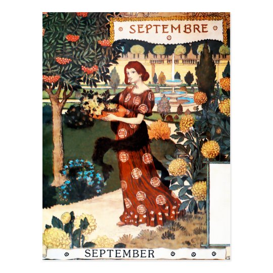 Postcard: Month of September - Septembre Postcard