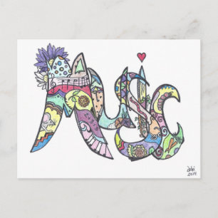 postcard:  music postcard