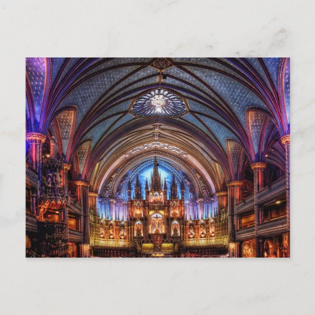 Postcard Notre-Dame Basilica in Montreal (Front)
