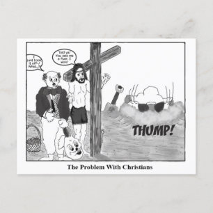 Postcard of peter rabbit and jesus