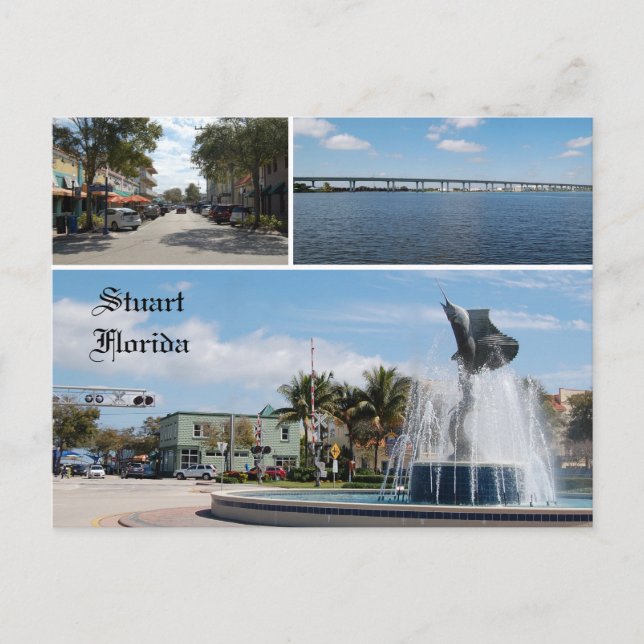Postcard of Stuart Florida, Sailfish Capital (Front)