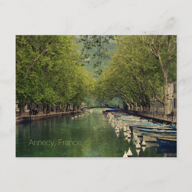 Postcard of Vassé Canal, Annecy, France (Front)