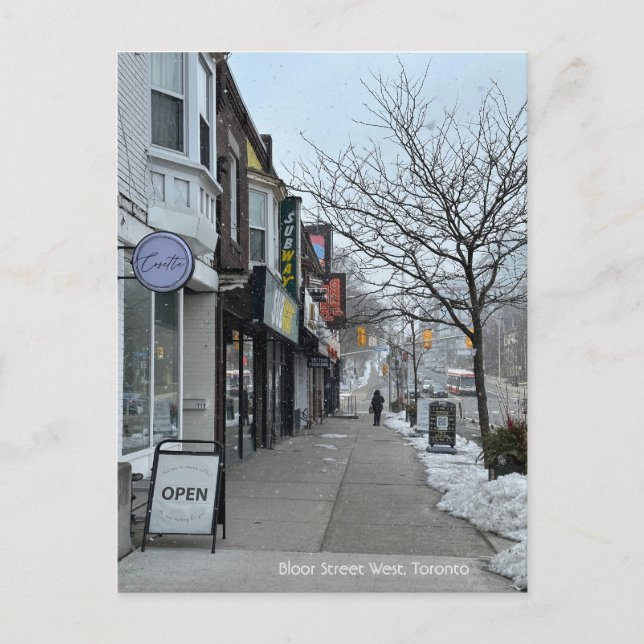Postcard of Winter in Bloor Street West, Toronto (Front)
