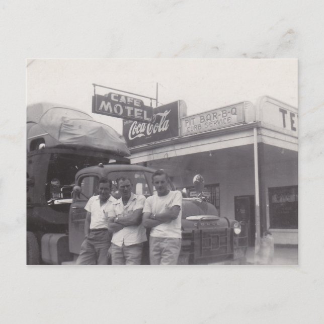 Postcard OTR Car Haulers Pit Bar-B-Q Curb Service (Front)