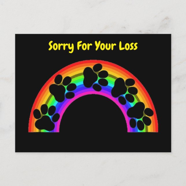 Postcard  Paws On Rainbow Sorry For Your (Front)