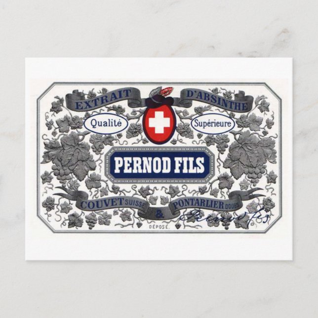 Postcard Pernod Fils label (Front)
