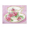 Postcard - Pink Floral Rose Watercolor Teacup