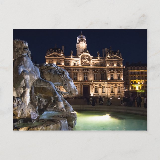 Postcard Place Des Terreaux, Lyon France (Front)