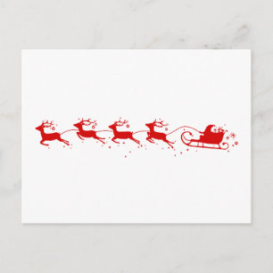 Postcard Reindeers and Santa Claus