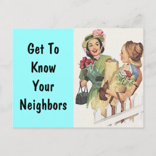 Postcard Retro Neighbourhood Social Block Party