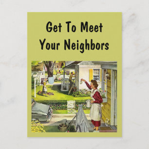 Postcard Retro Neighbourhood Social Block Party