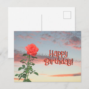 Postcard - Rose at Sunset