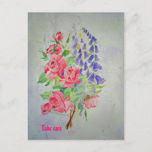 Postcard Roses and Digitalis