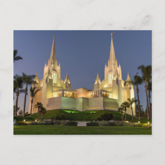 Postcard: San Diego LDS Temple Evening image Postcard