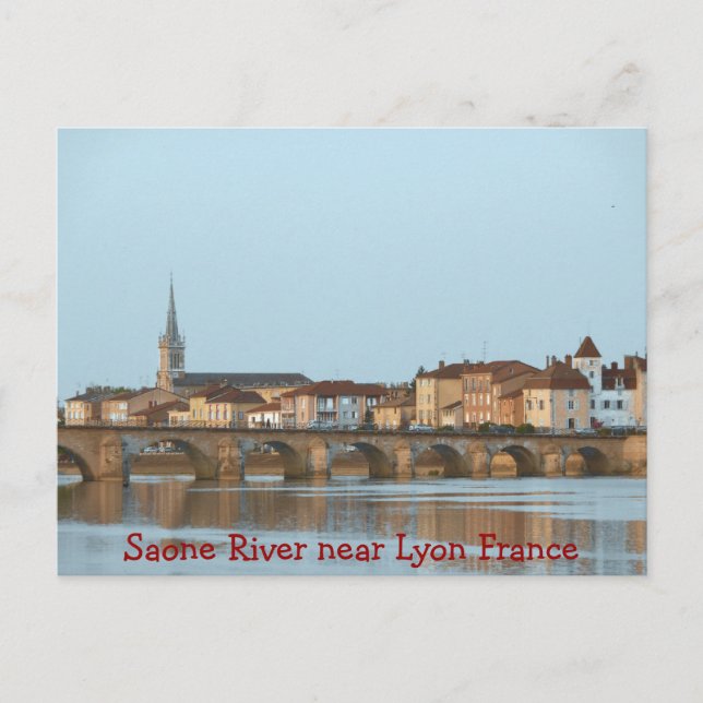 POSTCARD - Saone River near Lyon France (Front)