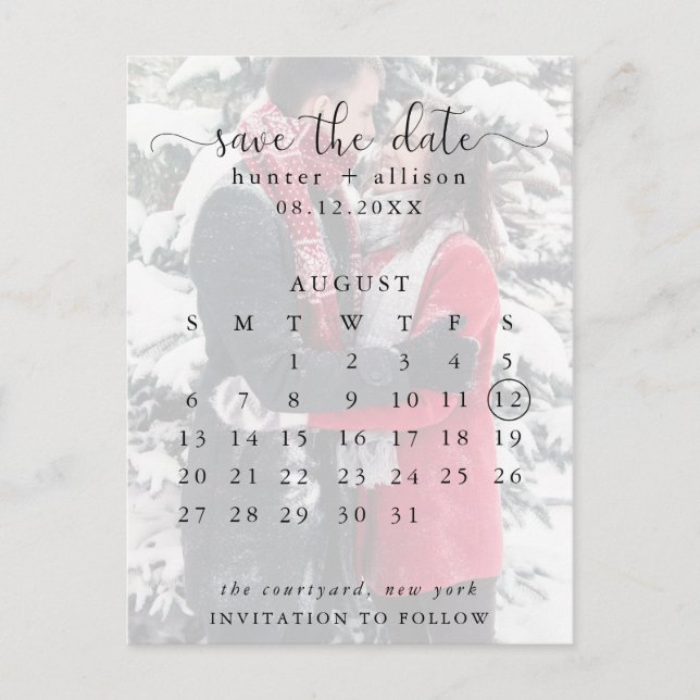 Postcard | Save The Date | Calendar (Front)