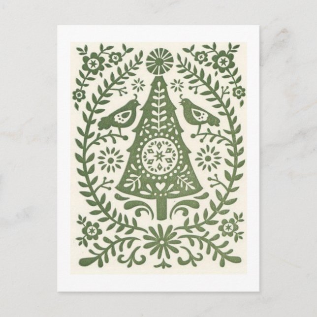 Postcard - Scandinavian Christmas Green (Front)