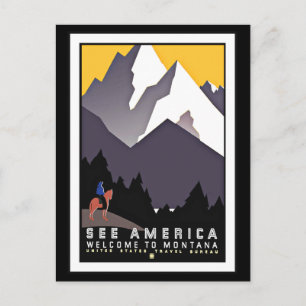 Postcard See America Montana Greetings Vintage