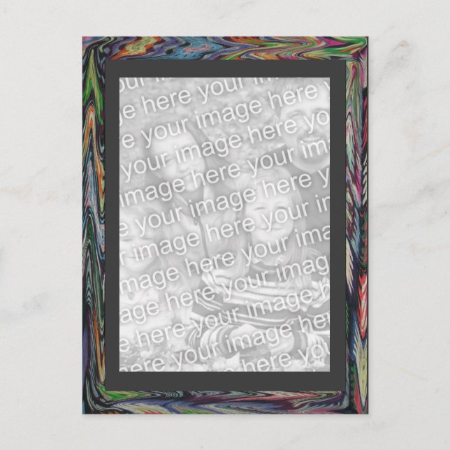 Postcard - smeared colours frame Template (Front)