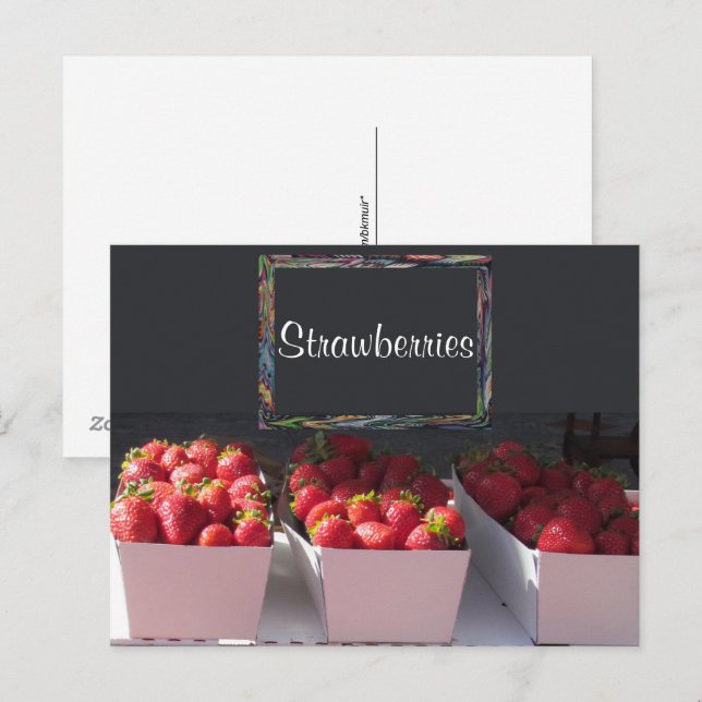 Postcard - Srawberry Baskets with Sign (Front/Back)