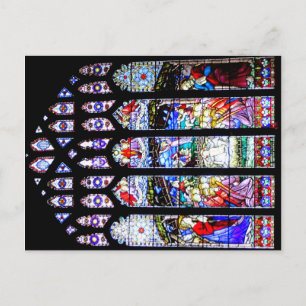 POSTCARD - STAINED GLASS WINDOW CHESTER CATHEDRAL